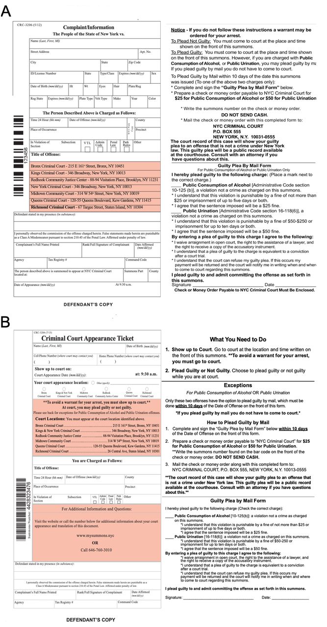 NYC Summons